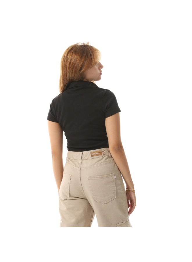 Coctail 2569-basic top with zipper-black  - Image 3