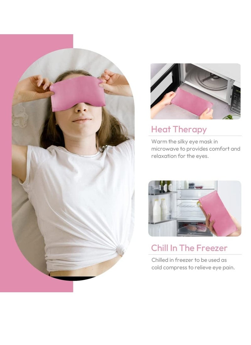 MORLIDEN - Lavender Eye Pillows for Relaxation, Yoga Eye Pillow for Meditation, Microwavable Weighted Eye Pillow for Yoga, Moist Heat & Cold Eye Compress with Aromatherapy (Pink) - 2 Pack - Image 1