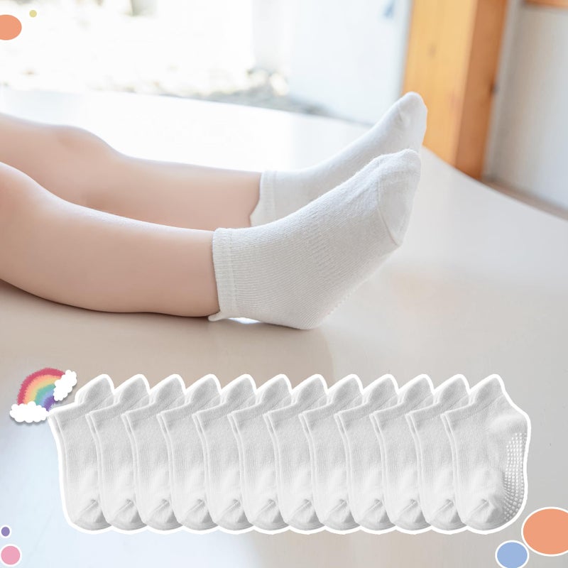 Aroveea Baby Toddler Socks Grip Non Slip Boys Girls Cotton 12 Pack for 3-5T Kids Ankle Cute Socks 6M-7Years - Image 2