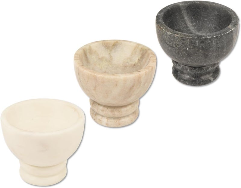 Cruiser’s Cache Cruiser’s Caché Marble Salt and Spice Cellars or Dipping Bowls with Gold Spoons | Set of 3 - Image 2