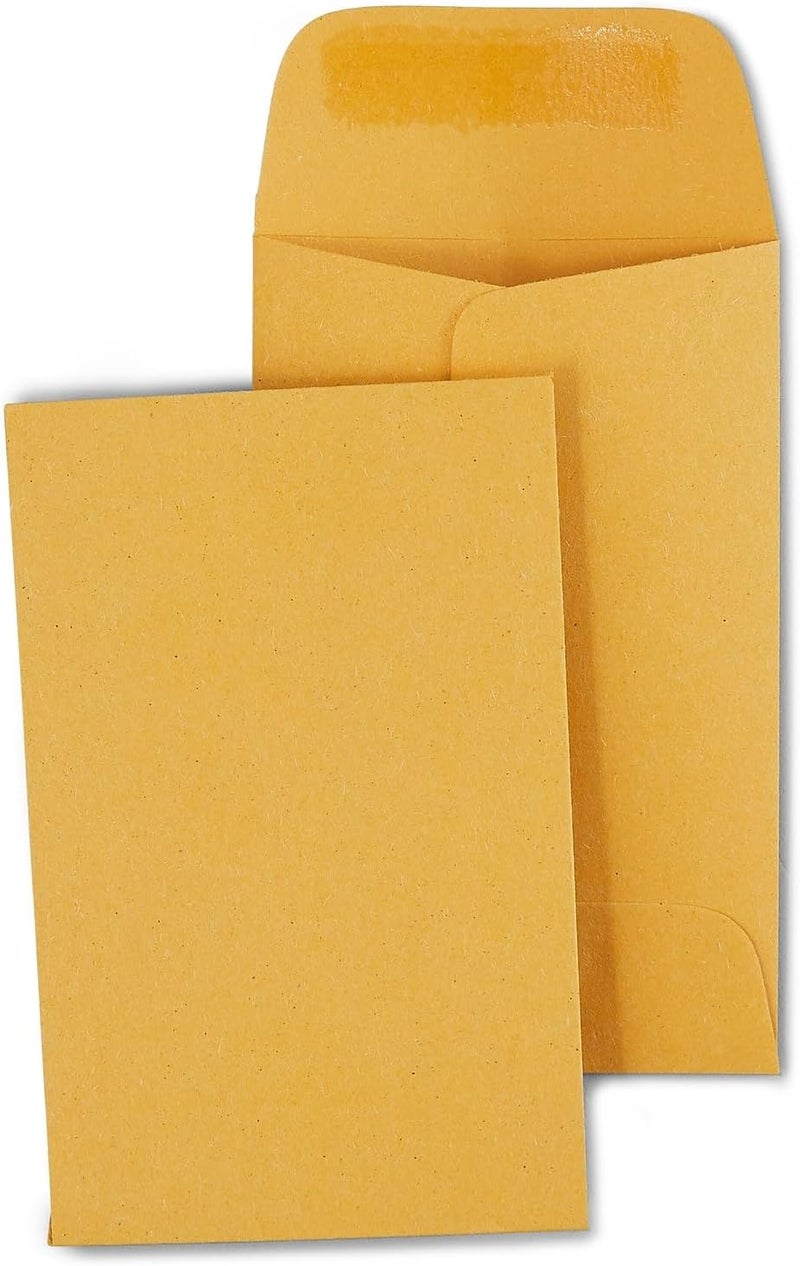 Staples 535062 Gummed Currency Envelopes 2 14Inch x 3 12Inch Brown 500Box 19848CC - Image 1