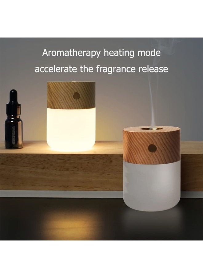 Generic - Portable Diffuser Essential Oil Diffusers,Wood Aromatherapy Diffuser with Warm Light,Battery Operated Diffuser for Essential Oils for Home(White Ash) - Image 1