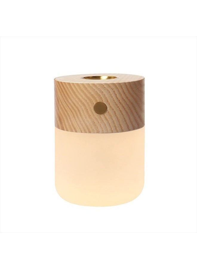 Generic - Portable Diffuser Essential Oil Diffusers,Wood Aromatherapy Diffuser with Warm Light,Battery Operated Diffuser for Essential Oils for Home(White Ash) - Image 1