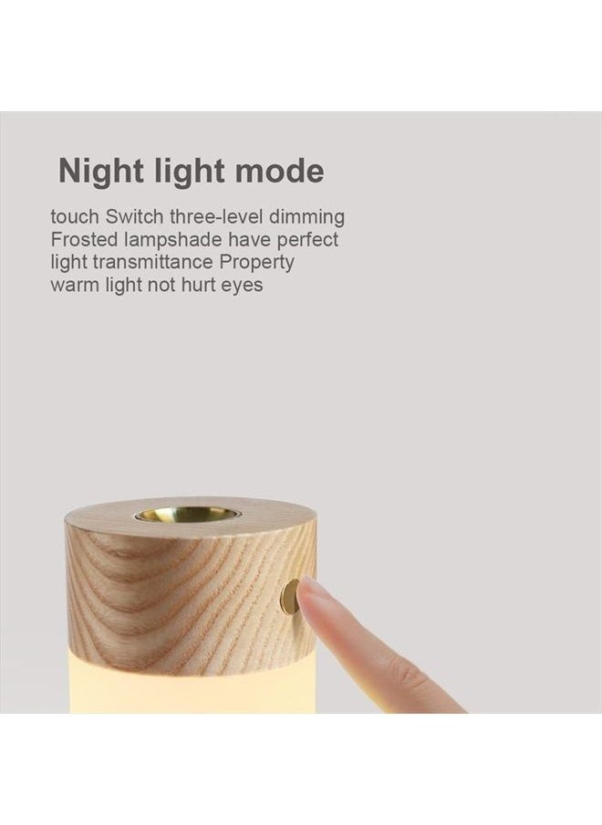 Generic - Portable Diffuser Essential Oil Diffusers,Wood Aromatherapy Diffuser with Warm Light,Battery Operated Diffuser for Essential Oils for Home(White Ash) - Image 1