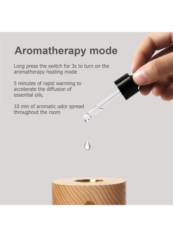 Generic - Portable Diffuser Essential Oil Diffusers,Wood Aromatherapy Diffuser with Warm Light,Battery Operated Diffuser for Essential Oils for Home(White Ash) - Image 1