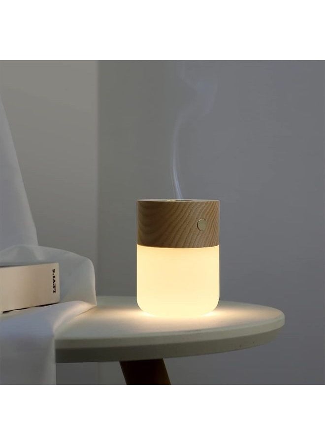 Generic - Portable Diffuser Essential Oil Diffusers,Wood Aromatherapy Diffuser with Warm Light,Battery Operated Diffuser for Essential Oils for Home(White Ash) - Image 1