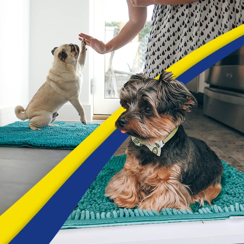 Muddy MatÂ® | Super Absorbent Door Mat Indoor, Microfiber Quick Dry Chenille Entryway Rug, Non-Slip Front Door Mat, Indoor Mats for Entryway, Machine Washable Pet Rug, Teal 18"x28" - Image 5
