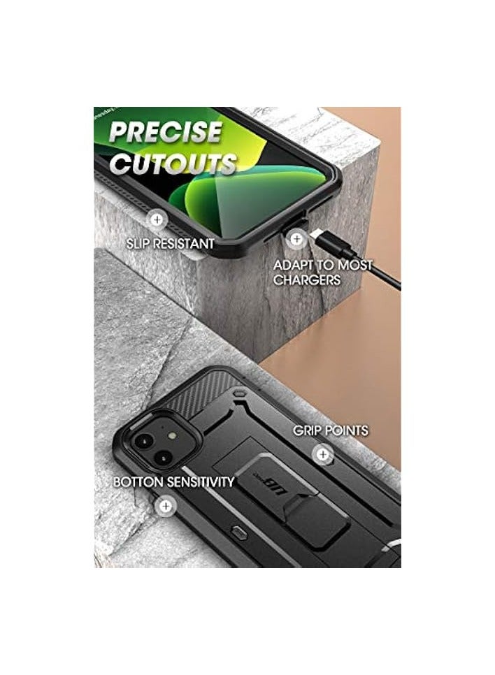 SupCase Unicorn Beetle Pro Series Case Designed For iPhone 11 6.1" (2019 Release), Full-Body Rugged Holster Case With Built-in Screen Protector & Kickstand & Belt-Clip - Black - Image 5