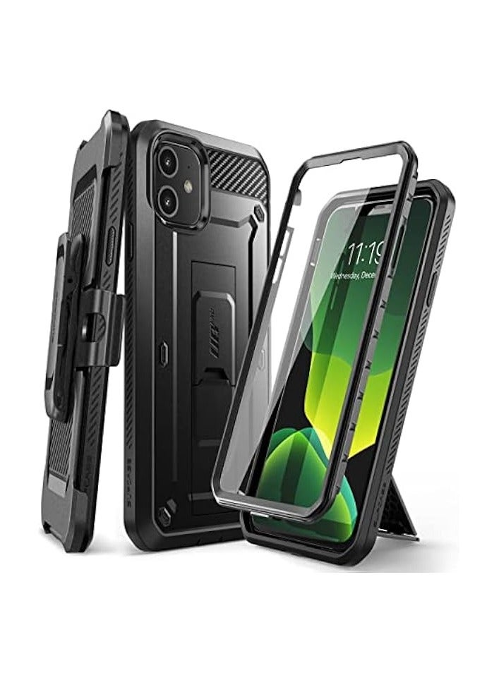 SupCase Unicorn Beetle Pro Series Case Designed For iPhone 11 6.1" (2019 Release), Full-Body Rugged Holster Case With Built-in Screen Protector & Kickstand & Belt-Clip - Black - Image 1