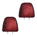 Qurbuns 2 PCS Bling Car Headrest Covers Sparkling Full Rhinestone Car Seat Head Rest Cover Breathable Soft Headrest Protector Bling Auto Interior Accessories Universal for Most Cars Red - Image 2