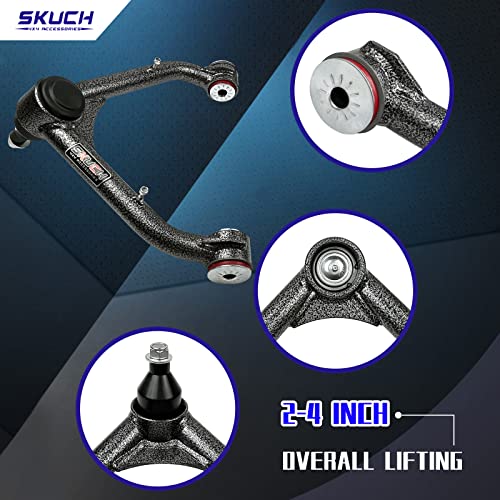 SKUCH 4X4 ACCESSORIES Front Upper Control Arms for 2-4" Lift - Fits 1999-2006 Chevy Silverado GMC 1500, 2000-2006 Suburban 1500, 2003-2011 Express 1500, Avalanche 1500, Yukon PU Bushing Suspension Control Arm（2PCS） - Image 2