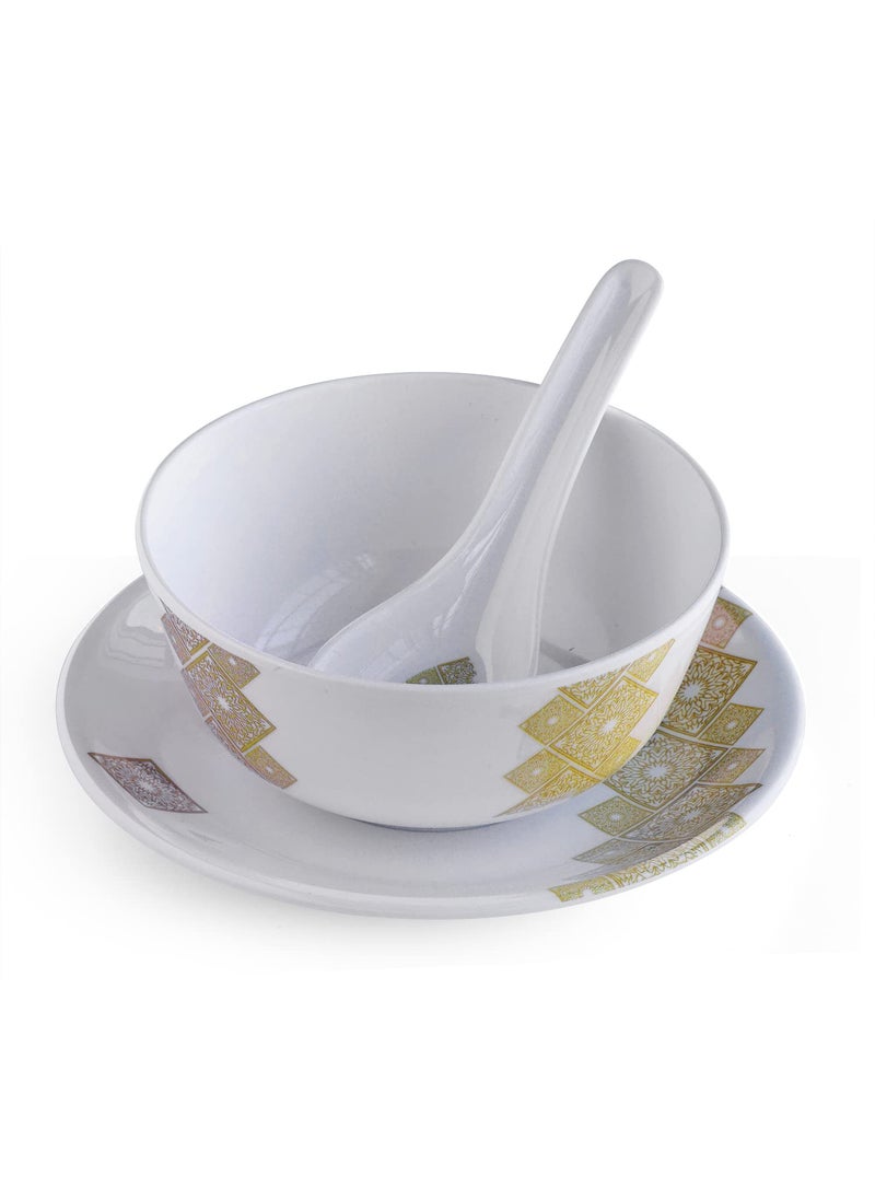 Superware Superware | Food Grade Melamine | Soup Set – Golddeko (18 pcs.) | Dinnerware, Tableware, Stain Free, Glazed Finish  - Image 1
