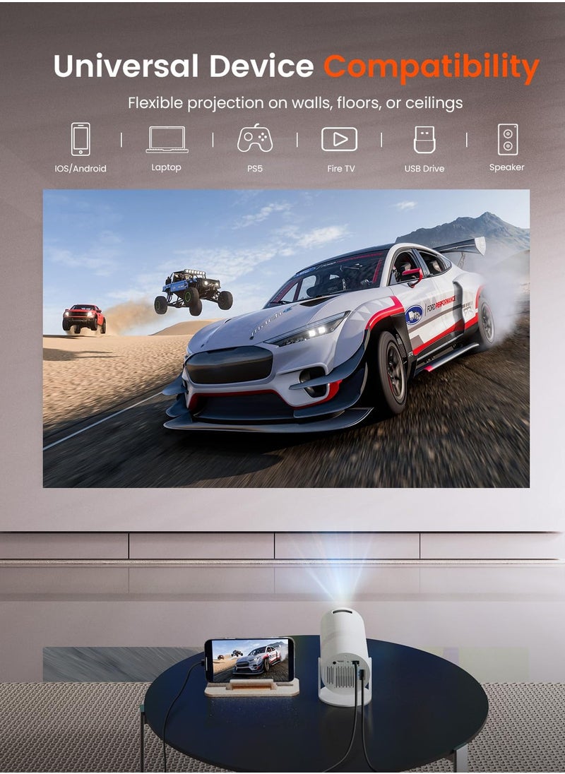 OTTAL HY300 Pro Ultra Portable Projector 4K WiFi 6 BT 5.2 Upgraded Portable Projector Full HD Supported for Phone/PC/TV/HDMI /PS5 /Laptop Auto Keystone Home Theater 180° Rotation [Built-in App]  - Image 5