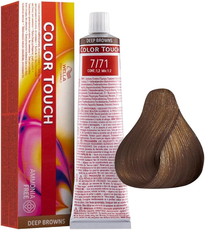 Wella 771 Middle Blonde Ash Color Touch Without Ammonia Deep Browns
