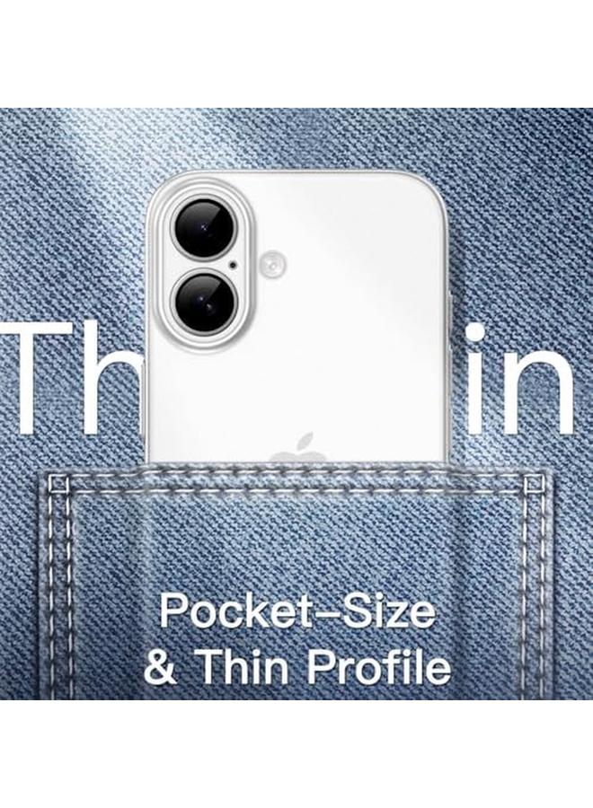 جي تيك جراب رفيع للغاية 0.35 مم لهاتف آيفون 16 مقاس 6.1 بوصة مع حماية كاملة لعدسة الكاميرا، خفيف الوزن، غير لامع، غطاء صلب بسيط من البولي بروبلين، شفاف غير لامع - Image 5