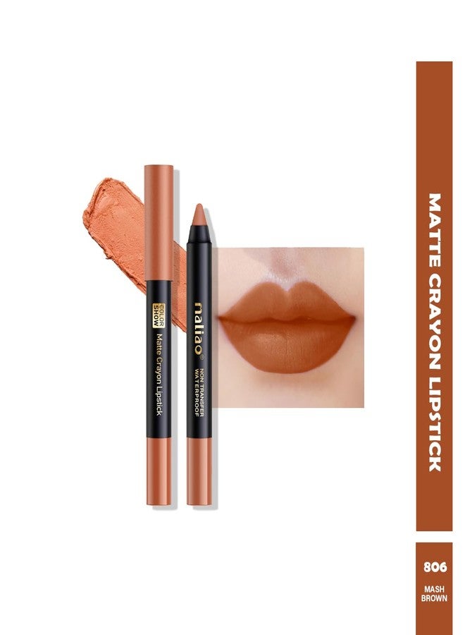 Maliao Long Lasting Crayon Lipstick up to 12 Hours Stay | Matte Finish | Waterproof | Non Transfer Lip Crayon (806) 4.2g - Image 3