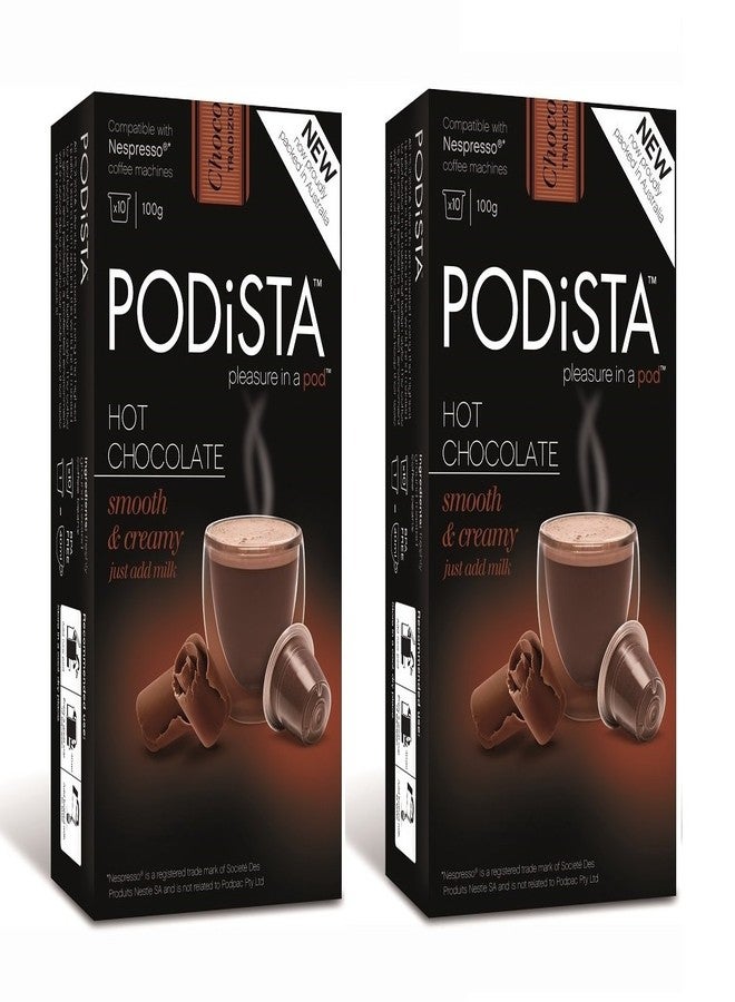 PODiSTA Nespresso Original Line Compatible Capsules Hot Chocolate Hot Cocoa Pods - Smooth & Creamy - 20 Pod Package - Image 1