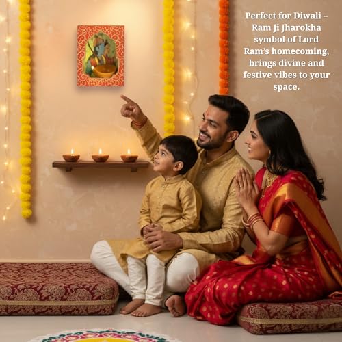 TOTA Jharokha Decorative Wall Hanging - Set of 7 DIY Traditional 3D Paper Frames + 7 Water Sensitive Diyas for Diwali Decoration | Home Décor | Mandir Office Pooja and Living Room Festive Decor - Image 3