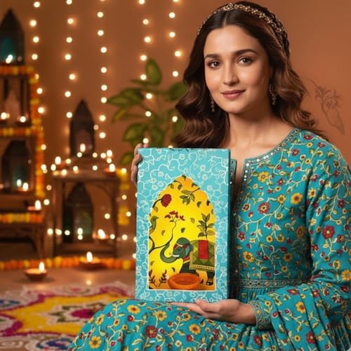 TOTA Jharokha Decorative Wall Hanging - Set of 7 DIY Traditional 3D Paper Frames + 7 Water Sensitive Diyas for Diwali Decoration | Home Décor | Mandir Office Pooja and Living Room Festive Decor - Image 2