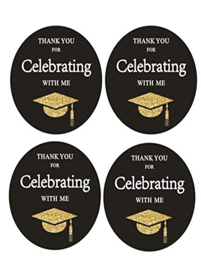 vaujory Shiningparty 2 Round 50 Pack Graduation Stickers Graduation Thank You Birthday Party Sticker Labels Candy Stickers for Birthday Party Graduation Party Favors - Image 2