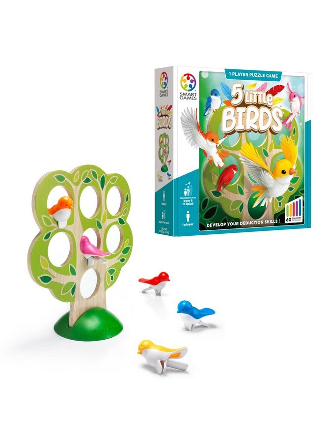 سمارت جيمز لعبة الاستنتاج الخشبية 5 Little Birds للأعمار من 5 سنوات - للبالغين مع 60 تحديًا - Image 1