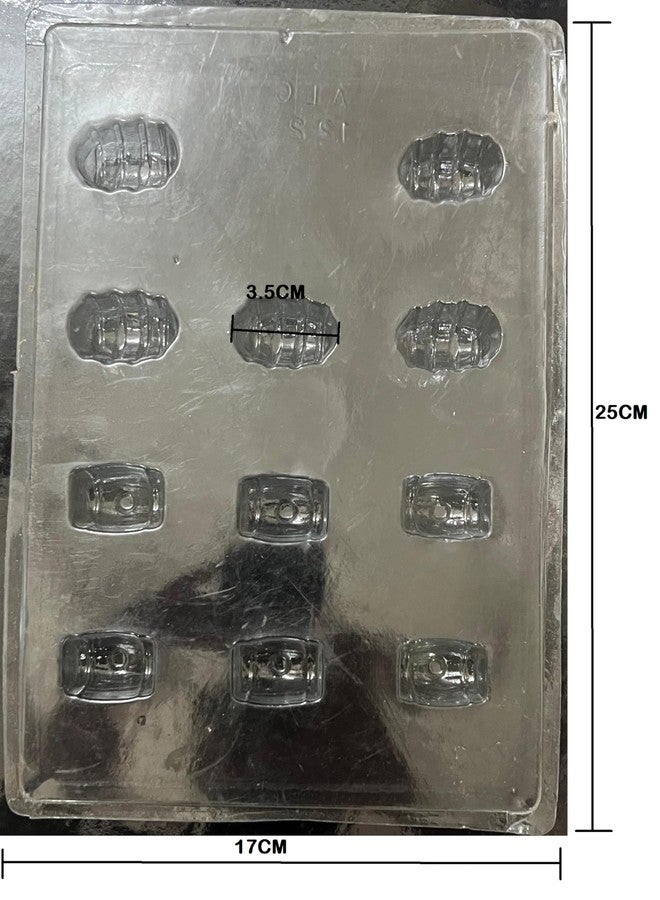 BAKERS 4U قالب شوكولاتة PVC على شكل حلوى أسطوانية بتصميمين و11 تجويفًا، عبوة من 5 قطع - Image 3