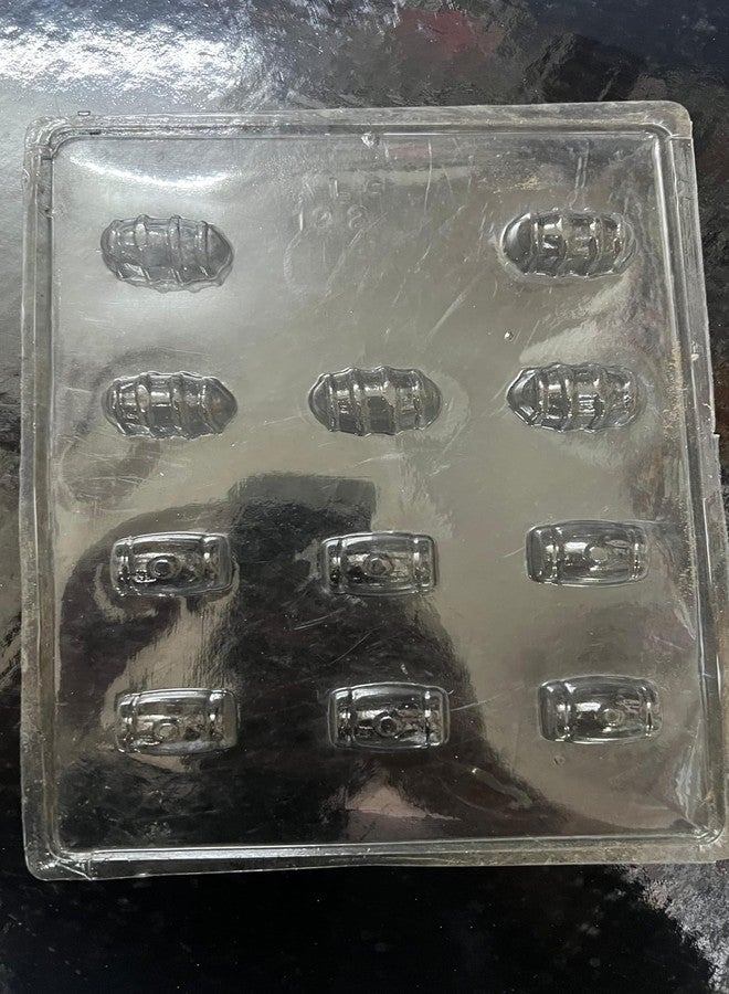 BAKERS 4U قالب شوكولاتة PVC على شكل حلوى أسطوانية بتصميمين و11 تجويفًا، عبوة من 5 قطع - Image 1