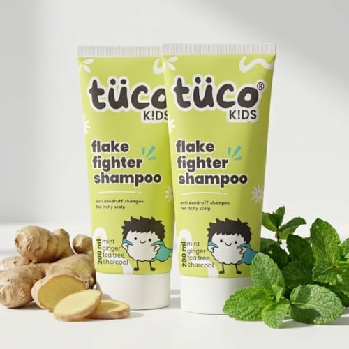 TuCo® Kids Anti-Dandruff Shampoo With Wintergreen, Mint & Activated Charcoal | For Itchy Scalp & Rough Hair | Paraben, SLS & Sulphate Free | pH5.5, Vegan & Tear Free | Ages 2-5, 4-10, 10-15 Years | 200ml Pack of 2 - Image 1