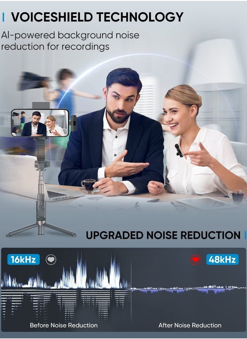 Generic - Wireless Microphone for iPhone Android Plug-Play Wireless Lavalier Microphone Clip on Microphone Auto Sync and Noise Reduction Lapel Microphone Systems for YouTube Facebook Interview Tiktok - Image 1
