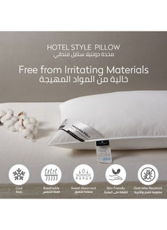 Donetella Cotton Pillow 2-Pieces (1200Gm Each) King Size Bed Pillow, 50 x 75 cm, With Luxury Down Alternative Filling And Skin-Friendly Satin Feel, Hotel Style, Medium Loft White  - Image 4