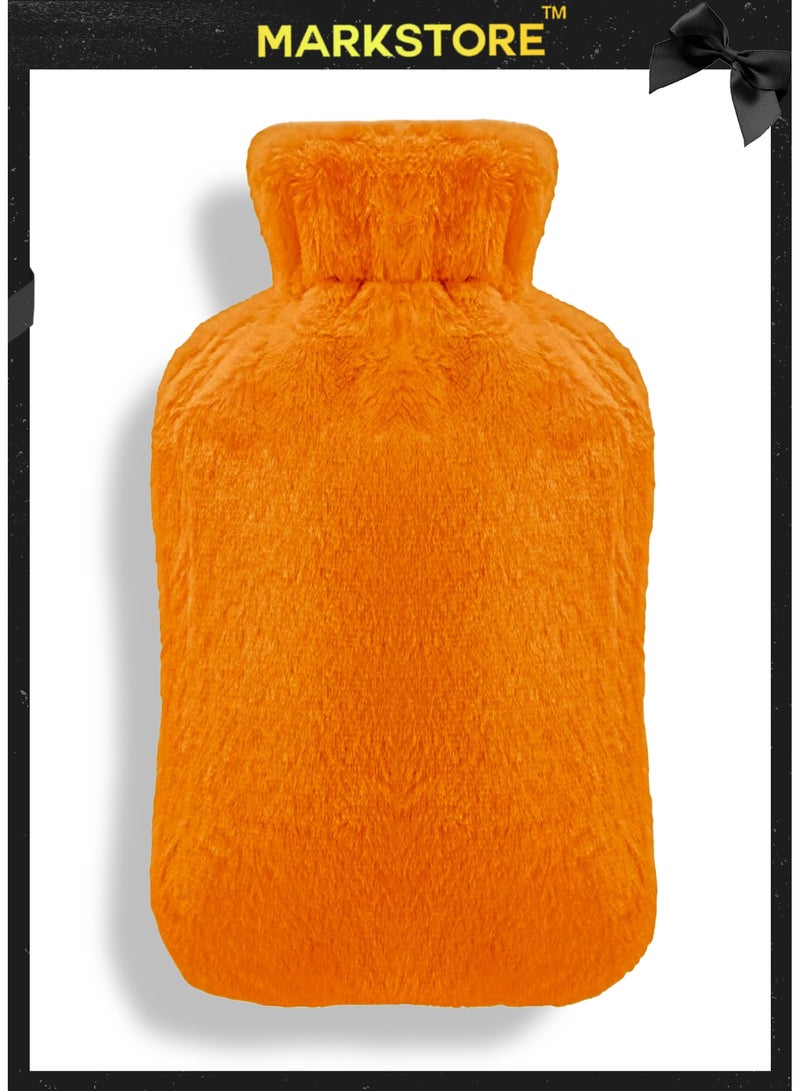MARK STORE Hot Water Bottle with Soft Cover 2 Liter Classic Rubber Hot Water Bag for Cramps, Neck, Shoulders Pain Relief, Hot Cold Pack for Hot and Cold Therapy and Feet Warmer  - Image 1