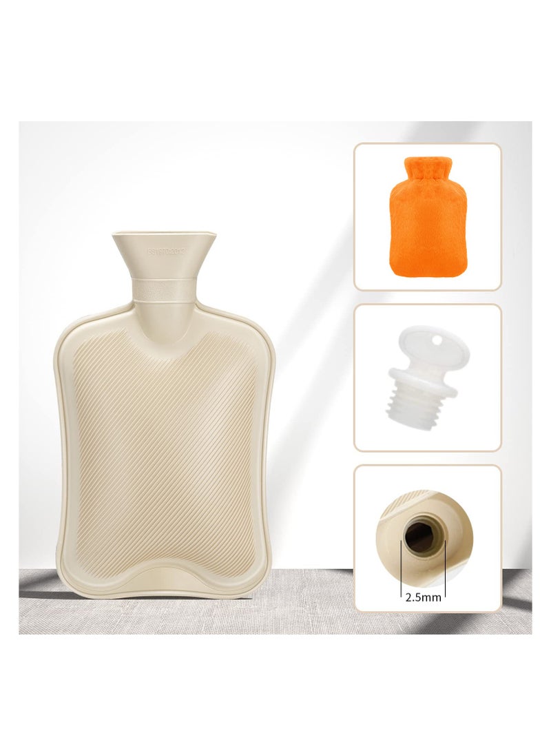 MARK STORE Hot Water Bottle with Soft Cover 2 Liter Classic Rubber Hot Water Bag for Cramps, Neck, Shoulders Pain Relief, Hot Cold Pack for Hot and Cold Therapy and Feet Warmer  - Image 3