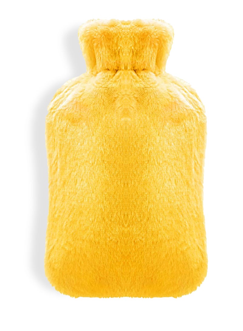 مارك ستور زجاجة ماء ساخن مع غطاء ناعم 2 لتر كيس ماء ساخن مطاطي كلاسيكي للتشنجات والرقبة وتخفيف آلام الكتفين، حزمة باردة ساخنة للعلاج الساخن والبارد وتدفئة القدمين - Image 1