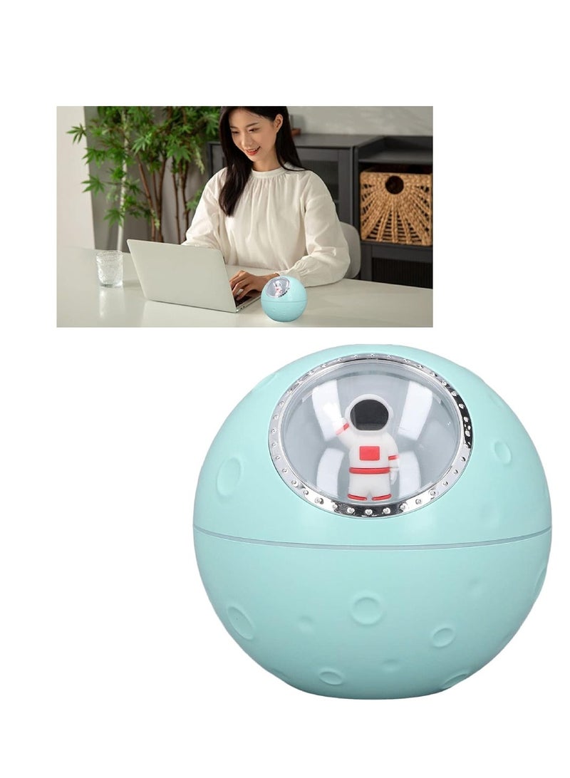 DIGI CORE 300ML Portable Mini Humidifier USB Astronaut Cool Mist Humidifier With Warm Desktop Humidifier Aroma Diffuser For Home Bedroom Office Light Blue  - Image 1