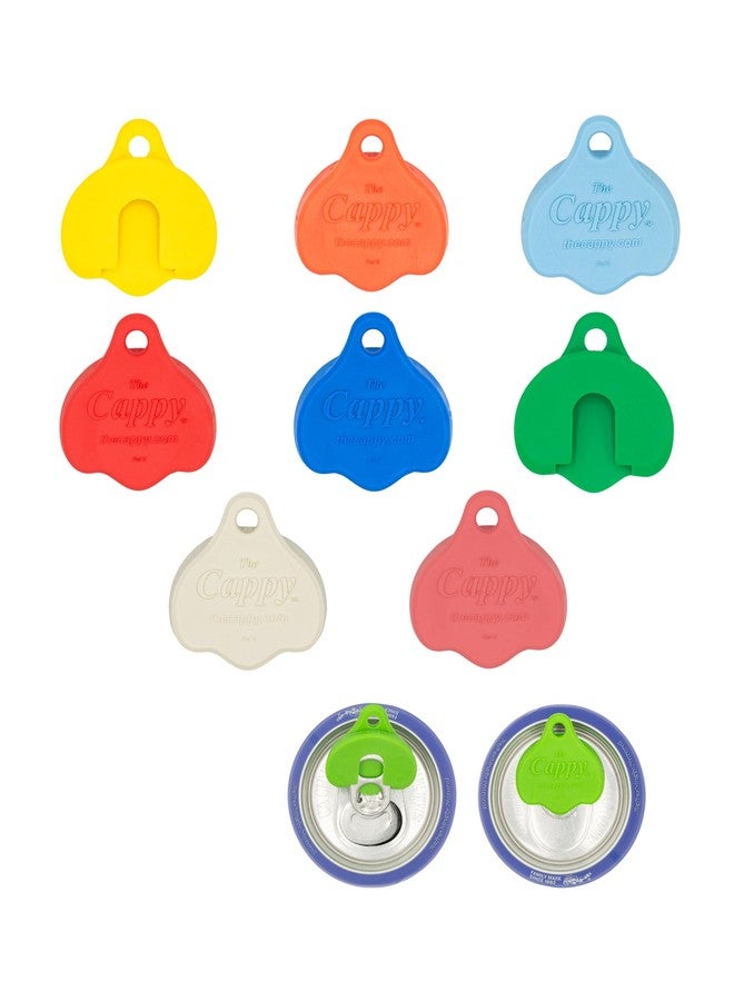 Cappy The Cappy (8-Pack) Reusable Beverage Can Opener & Closer - Fits All Standard Cans - Assorted Color Combos - Image 1