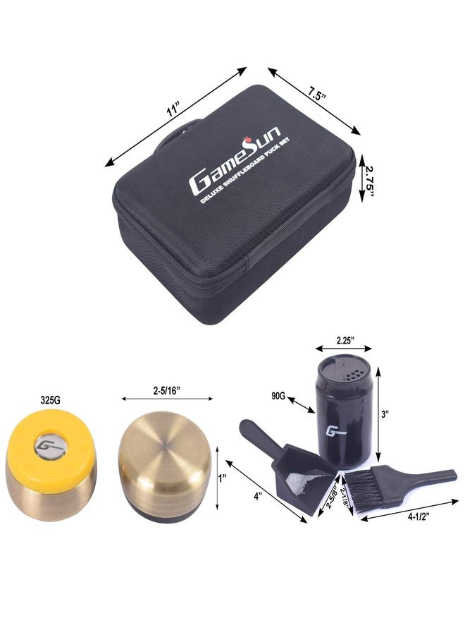 GAMESUN Shuffleboard Pucks (Set of 8) - 2 5/16" (58mm) with ABS Caps - Chrome, Black - Image 4