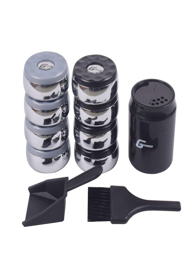 GAMESUN Shuffleboard Pucks (Set of 8) - 2 5/16" (58mm) with ABS Caps - Chrome, Black - Image 5