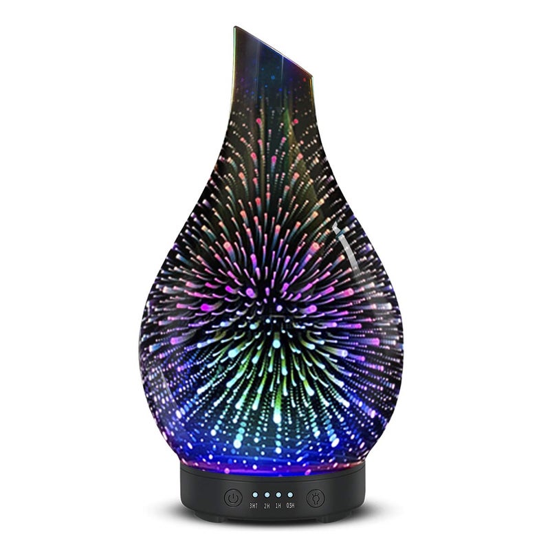 EQUSUPRO Essential Oil Diffuser 120ml Ultrasonic Aromatherapy Diffuser with Handmade Glass with Auto Shut-Off Protection 4 Timer Setting 7 Colors Changed LED Diffuser for Home Yoga Office Gifts for Women - Image 1
