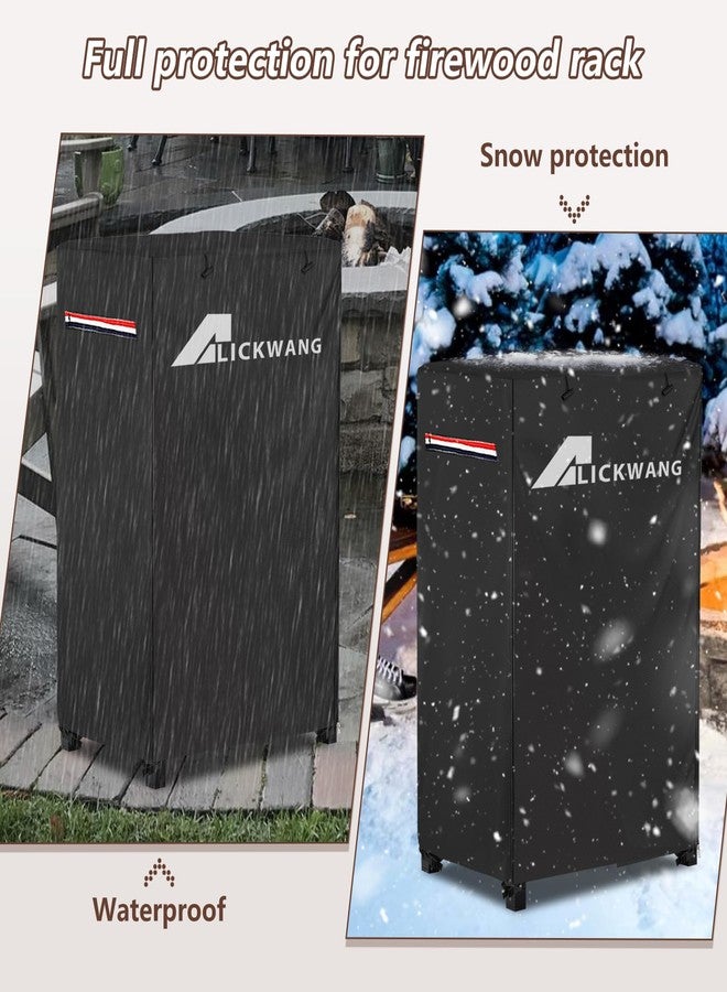 Alickwang 17 Inch Firewood Rack Cover,Heavy Duty 600D Waterproof Outdoor Firewood Storage Rack Cover,Cover for 2-Tiers Small Log Holders for Firewood.(14" D x 17" W x 30" H,Cover Only) - Image 5
