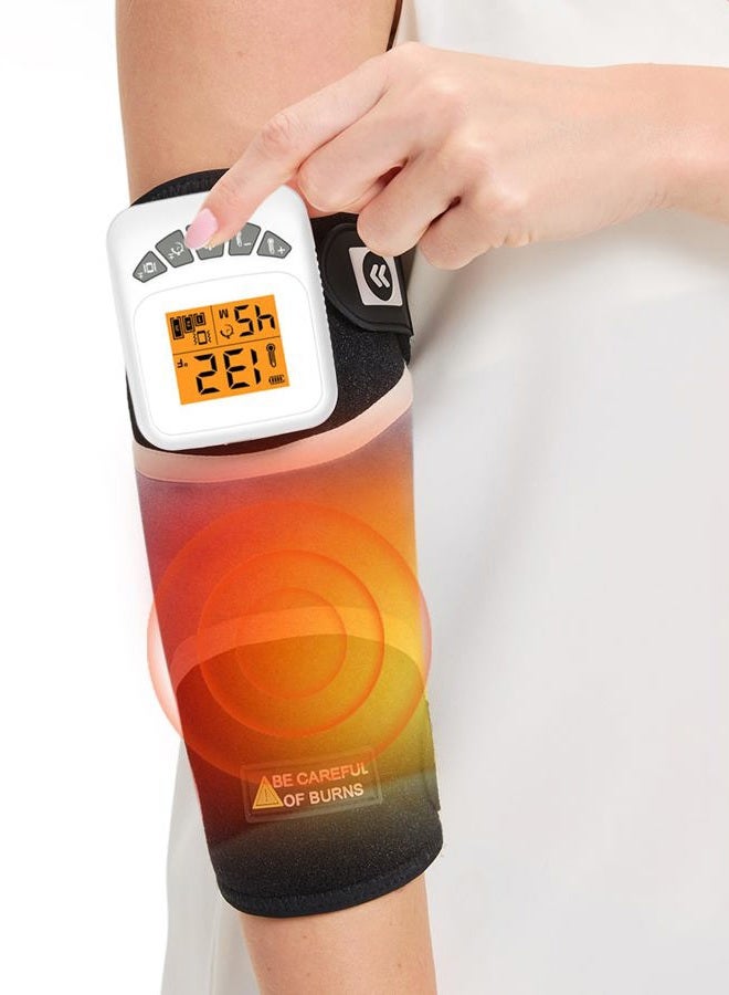 JOBYNA Cordless Elbow Heating Pad for Tennis Elbow Relief, 5000mAh Battery Arm Massager, 3-Level Vibration Massage, 104-140°F Adjustable Temp, 30/45/60Mins Timer, Type-C Cable & Storage Bag - Image 1