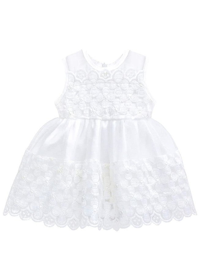 Lilax Baby Girl Lace Tulle Sleeveless White Wedding Dress 3 Piece Outfit 6-9 Months White - Image 2