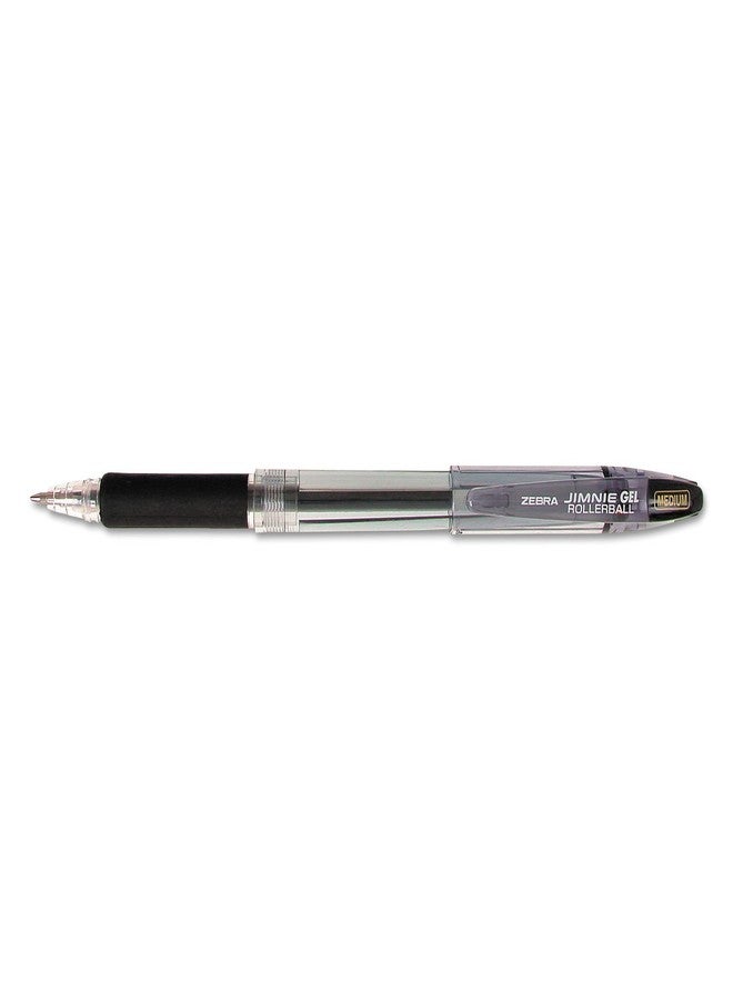 Zebra Technologies Zebra 14410 Jimnie Roller Ball Stick Gel Pen, Black Ink, Medium, 24/Box - Image 2