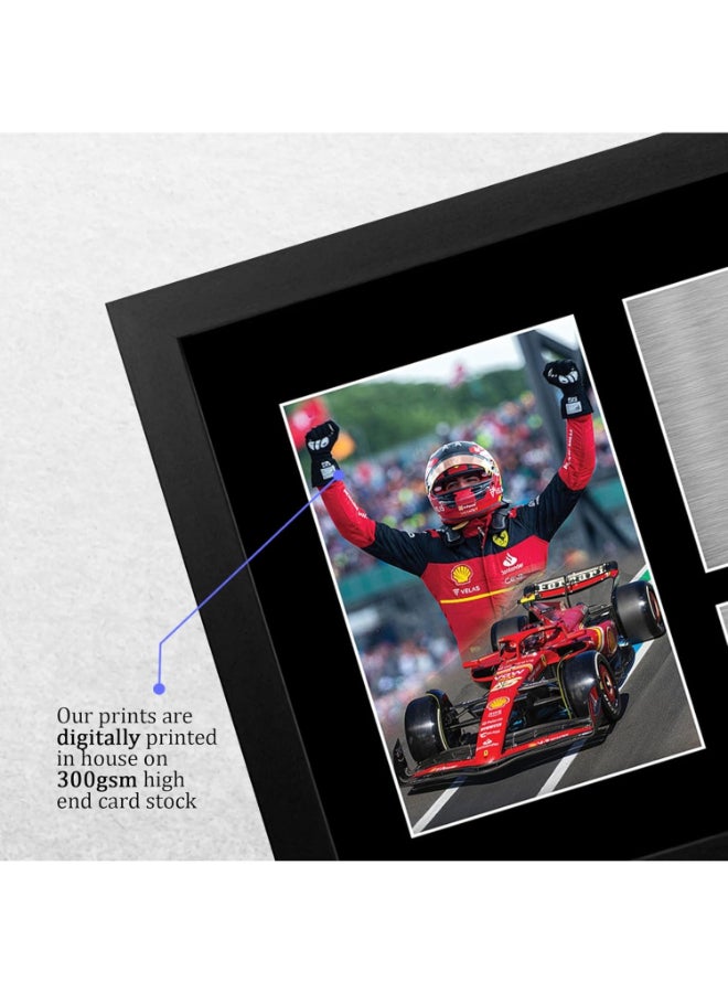 إتش دبليو سي تريدينغ صورة مطبوعة وموقعة ومؤطرة لكارلوس ساينز جونيور من فيراري من HWC Trading FR A4 لمحبي سباقات الفورمولا 1 - صورة مطبوعة وموقعة ومؤطرة A4 - Image 4