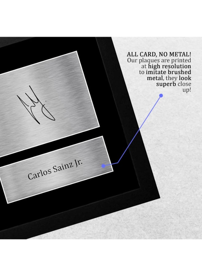 إتش دبليو سي تريدينغ صورة مطبوعة وموقعة ومؤطرة لكارلوس ساينز جونيور من فيراري من HWC Trading FR A4 لمحبي سباقات الفورمولا 1 - صورة مطبوعة وموقعة ومؤطرة A4 - Image 5