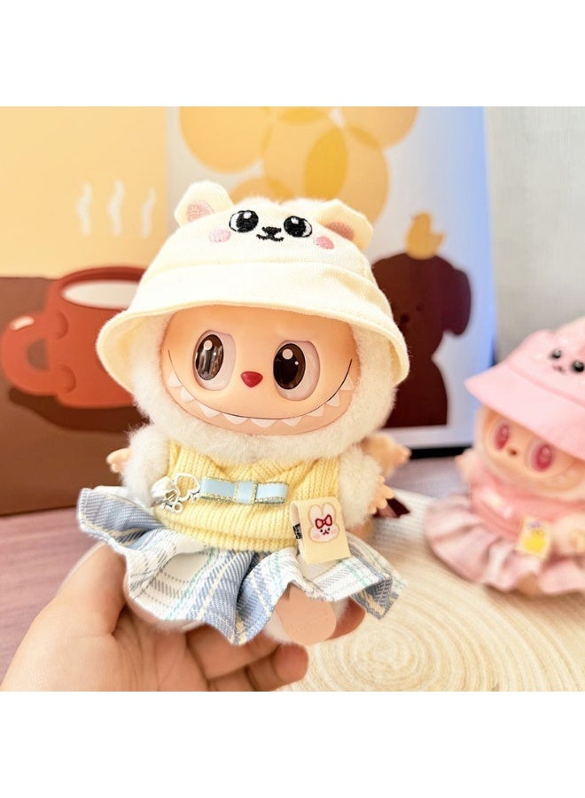 LABUBU 17cm Rabu Bu Doll Outfit Charm - Minimalist Sakura Set Keychain (Outfit Only) 