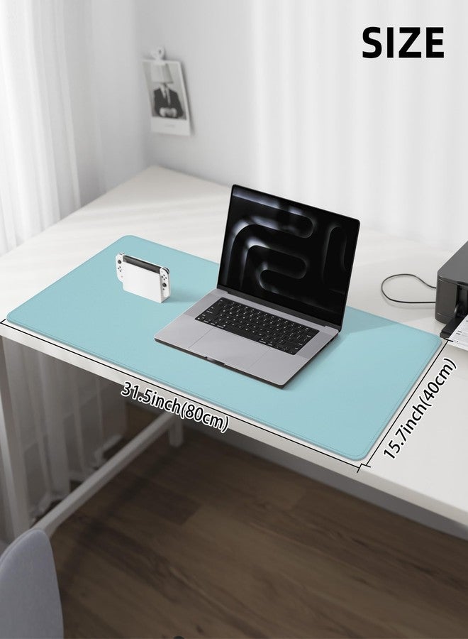 AFIING Leather Desk Pad Protector, Mouse Pad, Office Desk Mat, Non-Slip PU Leather Desk Blotter, Laptop Desk Pad, Waterproof Desk Writing Pad for Office and Home (Teal, 31.5" x 15.7") - Image 5