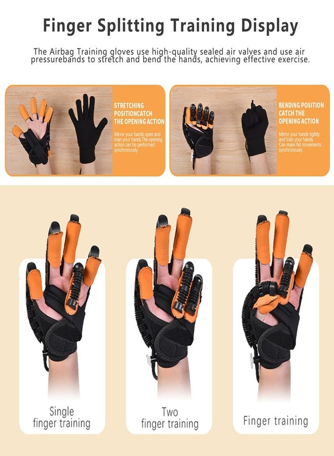 JBMBHC Rehabilitation Robot Gloves, Finger Exerciser for Stroke Recovery Hand Glove Equipment Hand Function Rehabilitation (Orange Right Hand L) - Image 3