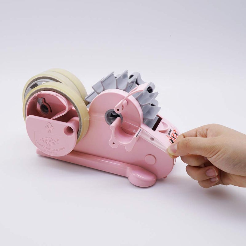 MoTEX Tape Dispenser Compatible with 3 Inch Core Tapes, 3 Rolls of Transparent Tapes with Dispenser -Prime (Light Pink) - Image 3