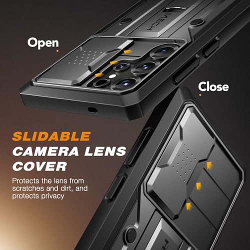 TONGATE for Samsung Galaxy S24 Ultra Case, [with Privacy Screen Protector & Slide Camera Cover] [2 Front Frames] Full-Body Heavy Duty S24 Ultra Case with Stand & Belt Clip Holster, Black Privacy 6.8" - Image 4