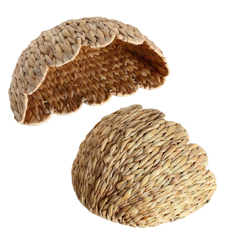 Quincry Scalloped Hanging Wicker Baskets for Wall, Scalloped Home Decor, Hanging Woven Rattan Wall Basket for Flowers Front Door Bathroom Storage (Water Hyacinth 1PC) - Image 5